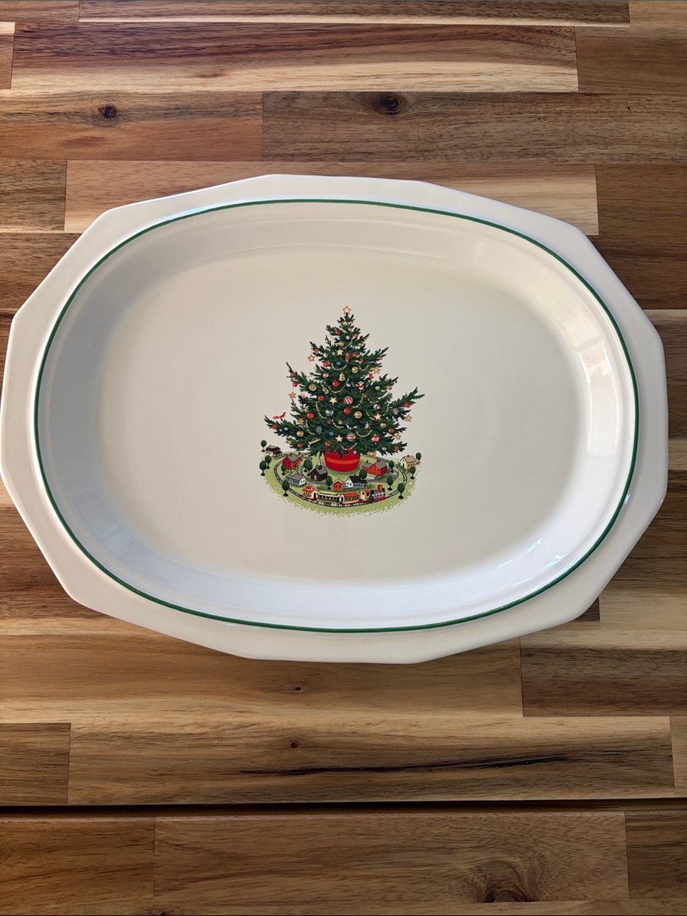 Pfaltzgraff Christmas Heritage 14" Oval Serving Platter Vintage Holiday